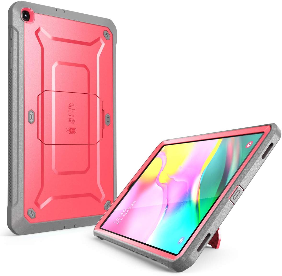 SUPCASE for Galaxy Tab A 10.1 Case with Screen Protector (Unicorn Beetle Pro), [Built-in Stand] Full-Body Heavy Duty Protective Tablet Cover for Samsung Galaxy Tab A 10.1 2019 (SM-T510/T515), Pink