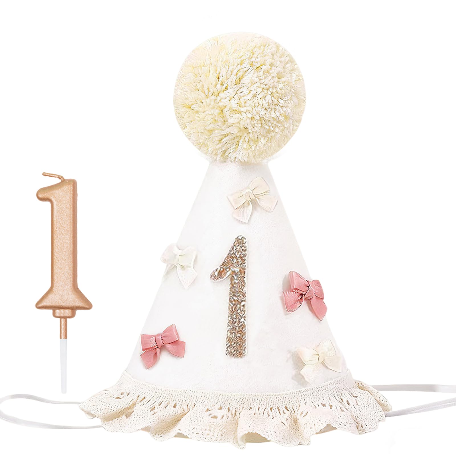 1/2 Birthday 1st Birthday Girl Boy Hat Baby Party Cone Hats Half One Year Old Birthdays Crown Outfit Decorations 6 Months First Birth Decorations 1/2 1st Baby Photo Props Cake Outfit Cake Topper