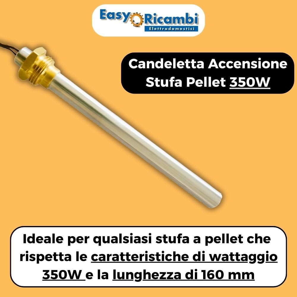 Elektrische Kerze Für Pelletöfen – Ersatzheizstab 350W, 188 Mm, 12,5 Mm, RACC 1/2