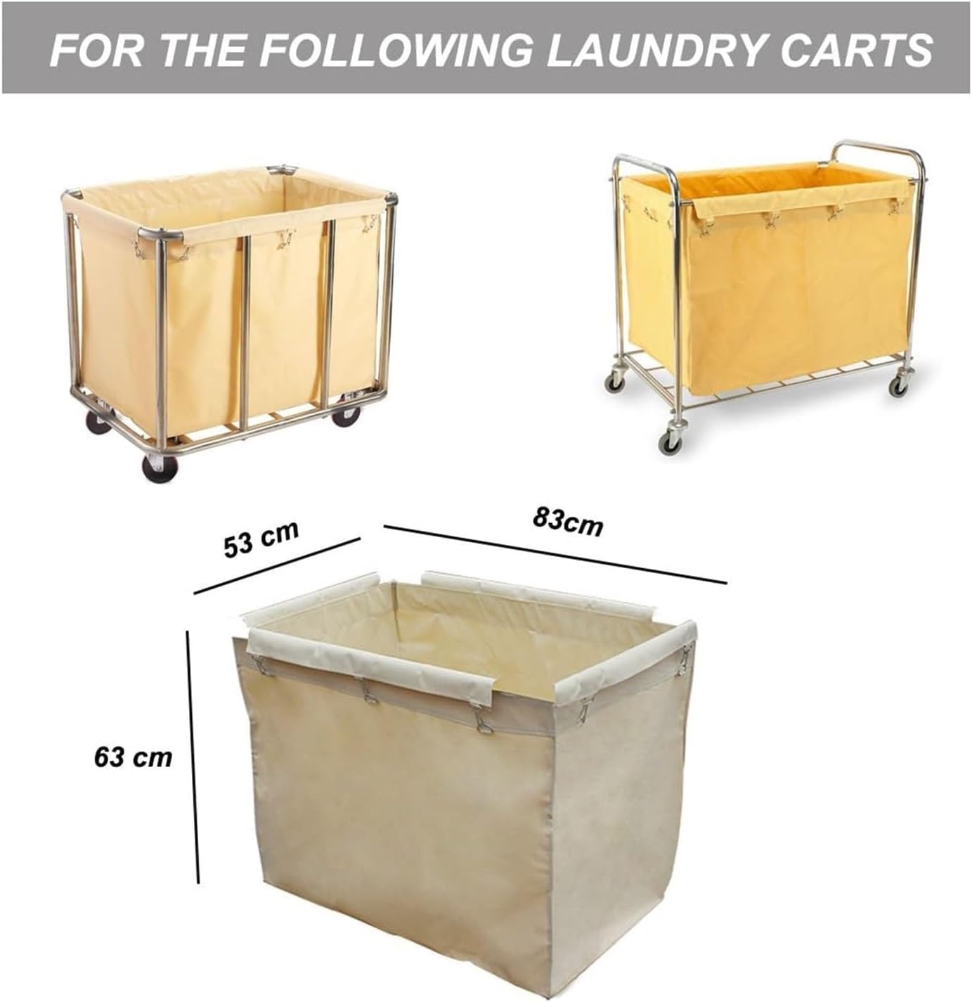 Replacement Liner Bag For Laundry Cart - 400L Removable Liner Bags For Rolling Laundry Basket, Trolley Cloth Bag, For Hotel Room(#Q)