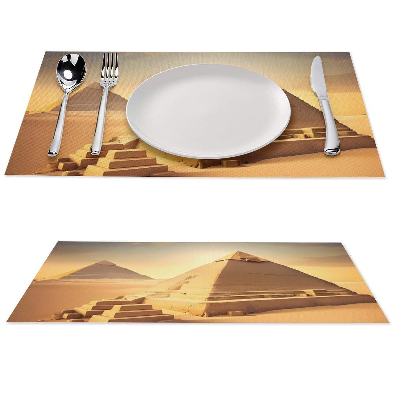 Sets de table pyramide égyptienne en PVC résistant de qualité