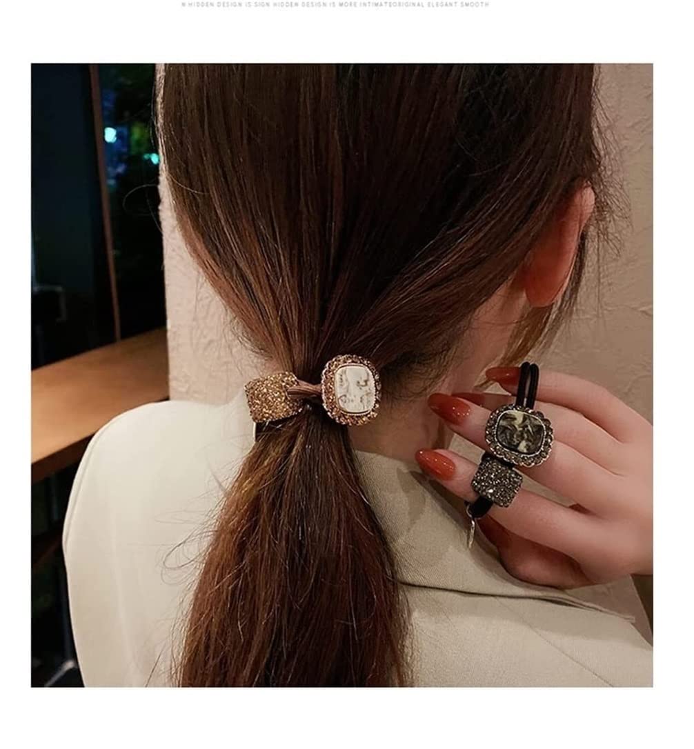 Feste Elastici Capelli 2 Pezzi Anello Per Capelli Testa Corda Palle Cuoio Capelluto Tendine Di Cavallo Femminile Accessori Per Decorazione