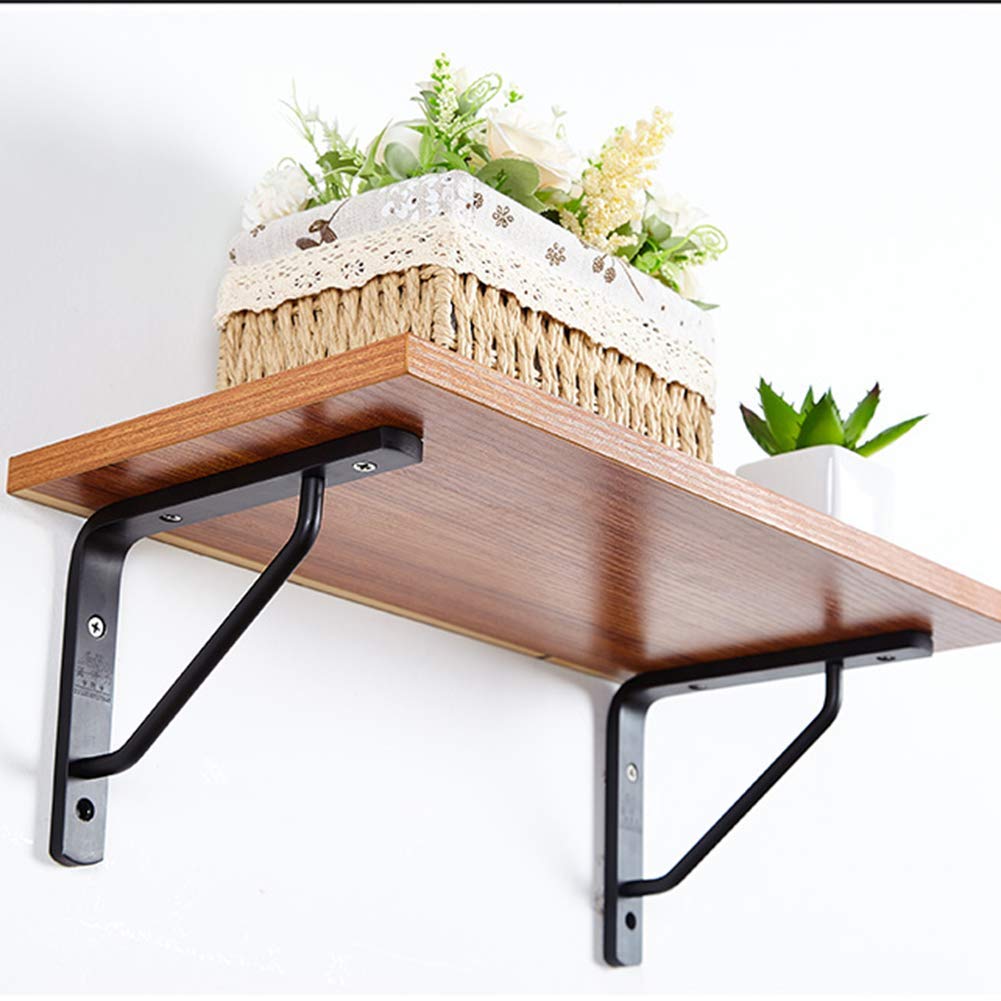 Set di 2 staffe per mensole, in alluminio massiccio, staffe per mensole a parete, staffe di supporto per scaffali, staffe per scaffali per libri, staffe per ripiani mobili. [Nero, Argento] (Argento