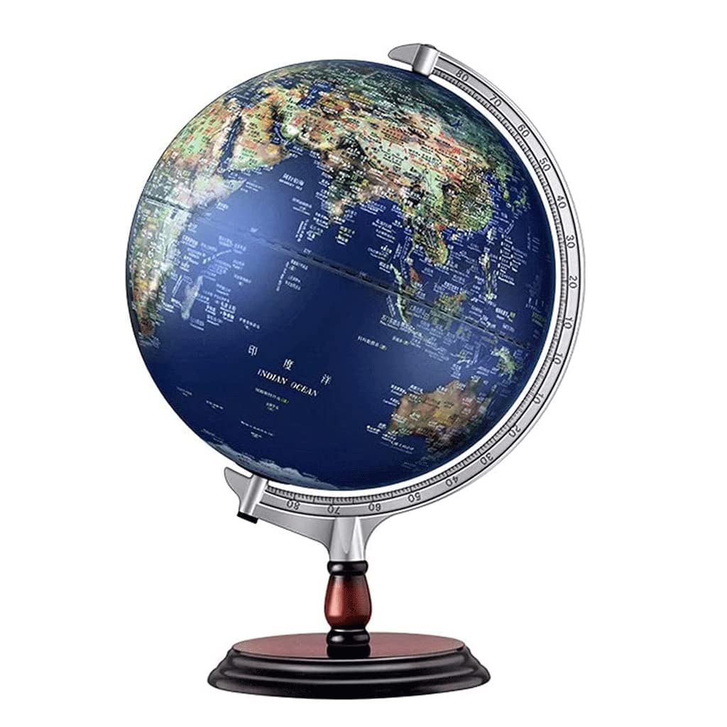 POCHY Mappamondi Mini mappamondo Blue Oceans Globo geografico Globo educativo bilingue Illuminato Globo Unico per la casa della Scuola Pratico Moda