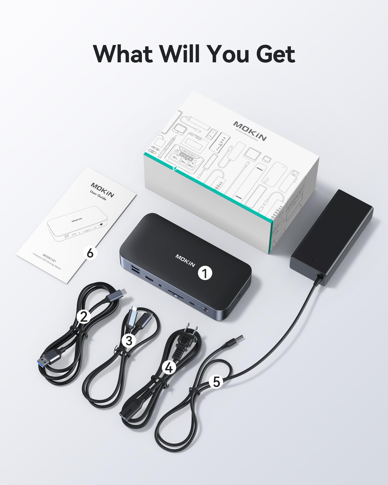 DisplayLink, docking station per MacBook Pro/Air 15 in 1, DisplayLink USB C, docking station per 2 monitor, docking station USB C con 2 HDMI, 2 DP, 2,5 Gbit/s Ethernet, USB 3.1/3.0/2.0, SD/Micro fino
