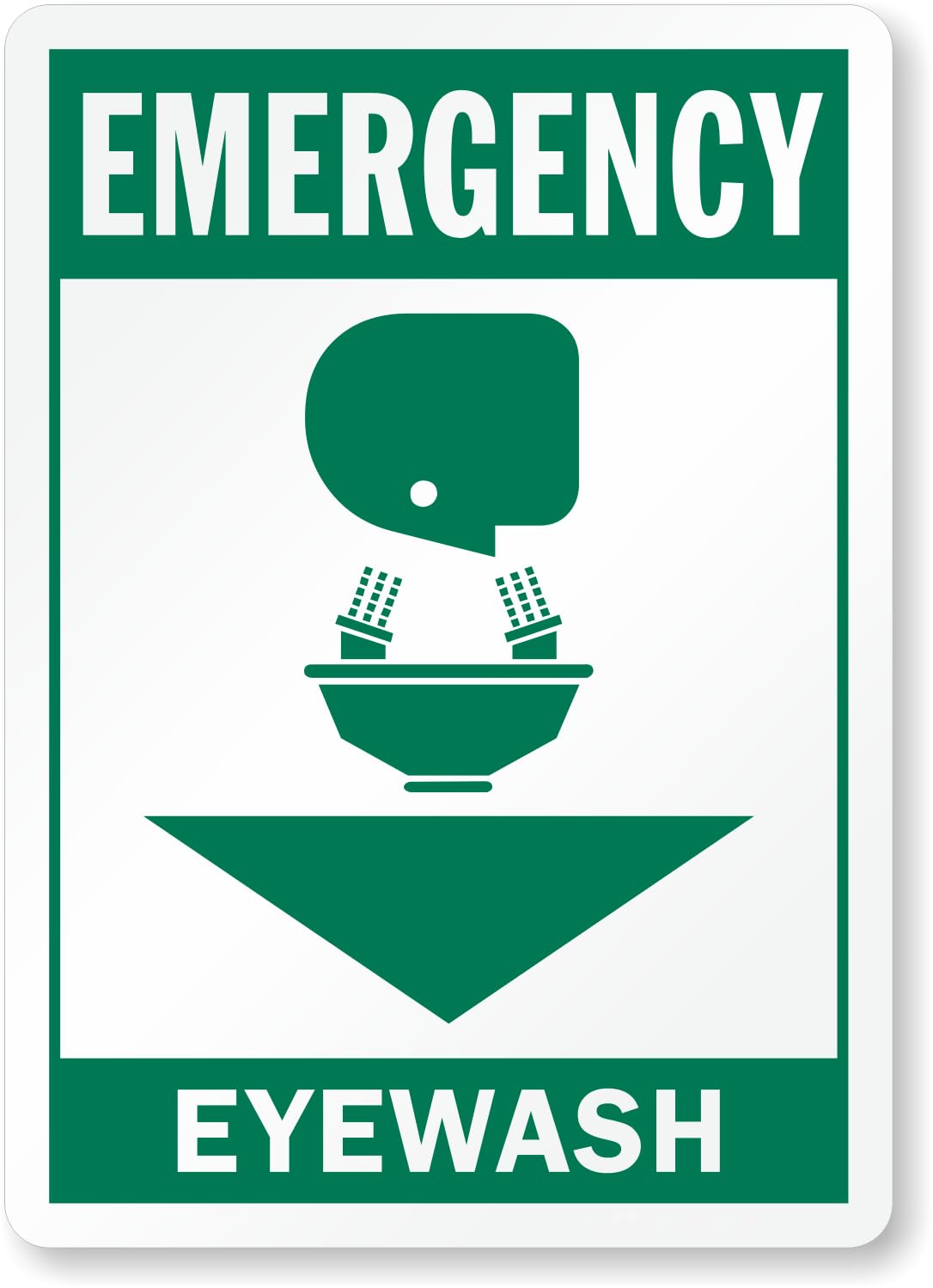 Simple Eyewash Emergency Safety Indication Metal Sign 12x8 Inch