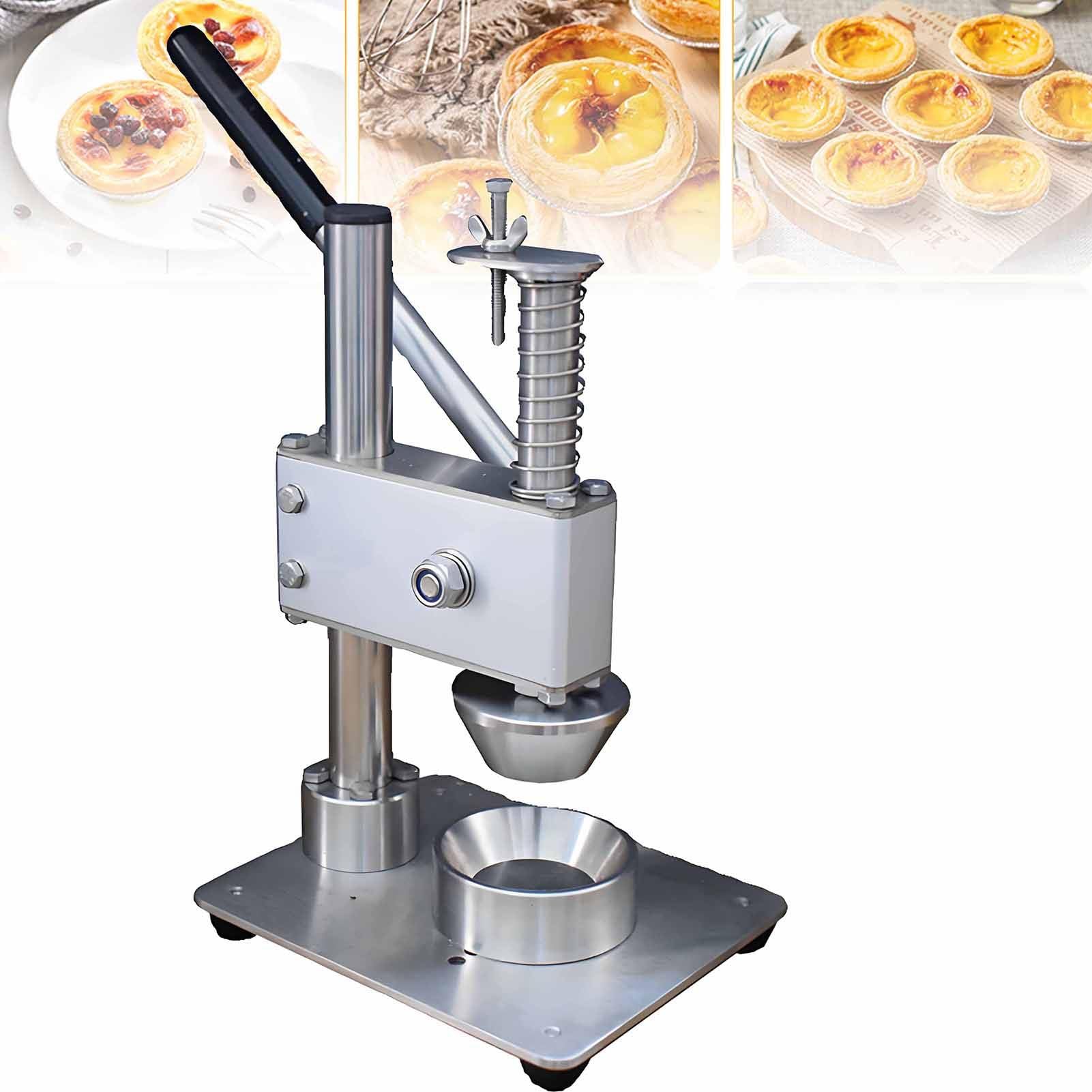 YXYLJOZ Egg Tart Moulding and Crust Pressing Machine,Even Pressure Distribution,Adjustable Depth,Stainless Steel Tart Shell Press Machine for Making Tart Shells XZD-206