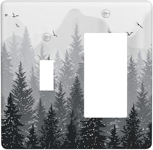 Miniatura 12 de Cubiertas de interruptor de luz de palanca simple de los años 70, estilo bohemio vintage con sol, arcoíris, retro, hongo, floral, de 1 gang, placas