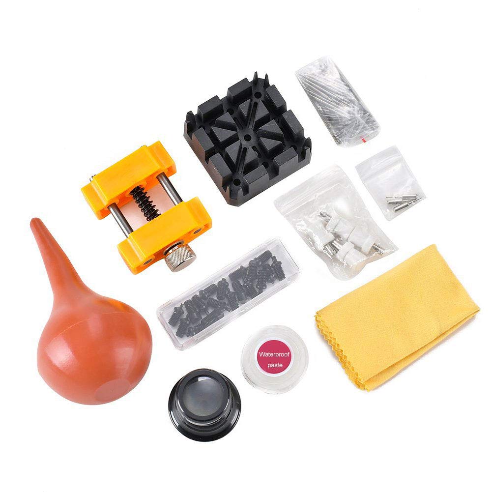 141Pcs Kit Riparazione Orologi Professionale, Kit Attrezzi Orologiaio per Fai da te Orologi, Attrezzi di Apertura Orologi Sostituisci Batteria e Riparazione Cinturino