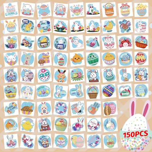 Easter Basket Stuffers -150PCS Easter Tattoos for Kids | Easter Egg Fillers Stickers for Boys Girls, Easter Games Gifts Crafts Party Favors Accessories | Easter Basket Stuffers for Children - Image 3