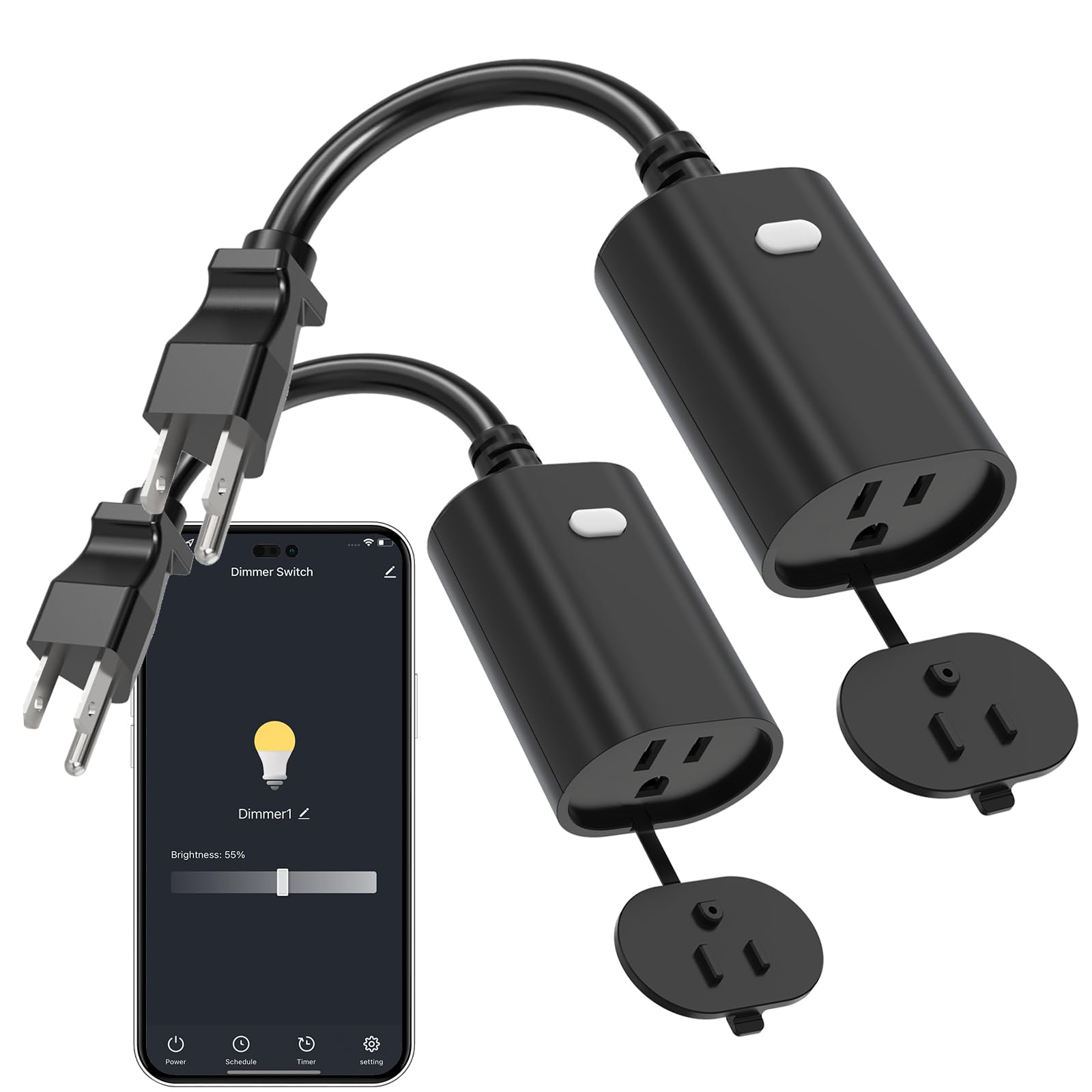 Evas Light WiFi Outdoor Smart Plug Smart Dimmer Plug IP65 Waterproof Dimmable Outlet 2 4Ghz Wi-Fi Plugs Compatible