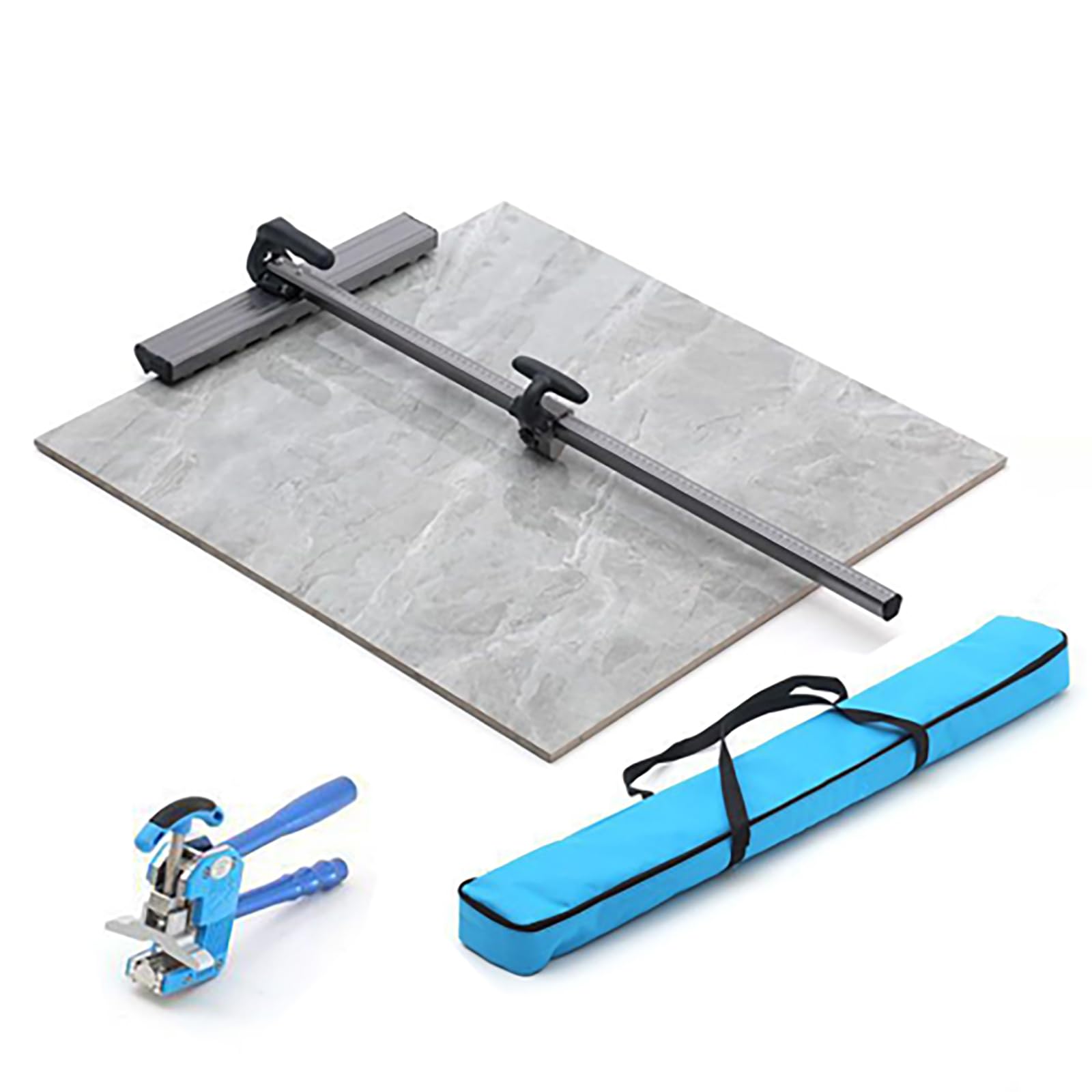 Cortador de azulejos, herramienta manual de corte de azulejos de 95 cm para porcelana y cerámica con rueda de carburo de tungsteno, riel único, doble agarre, escala de alta precisión para pared de