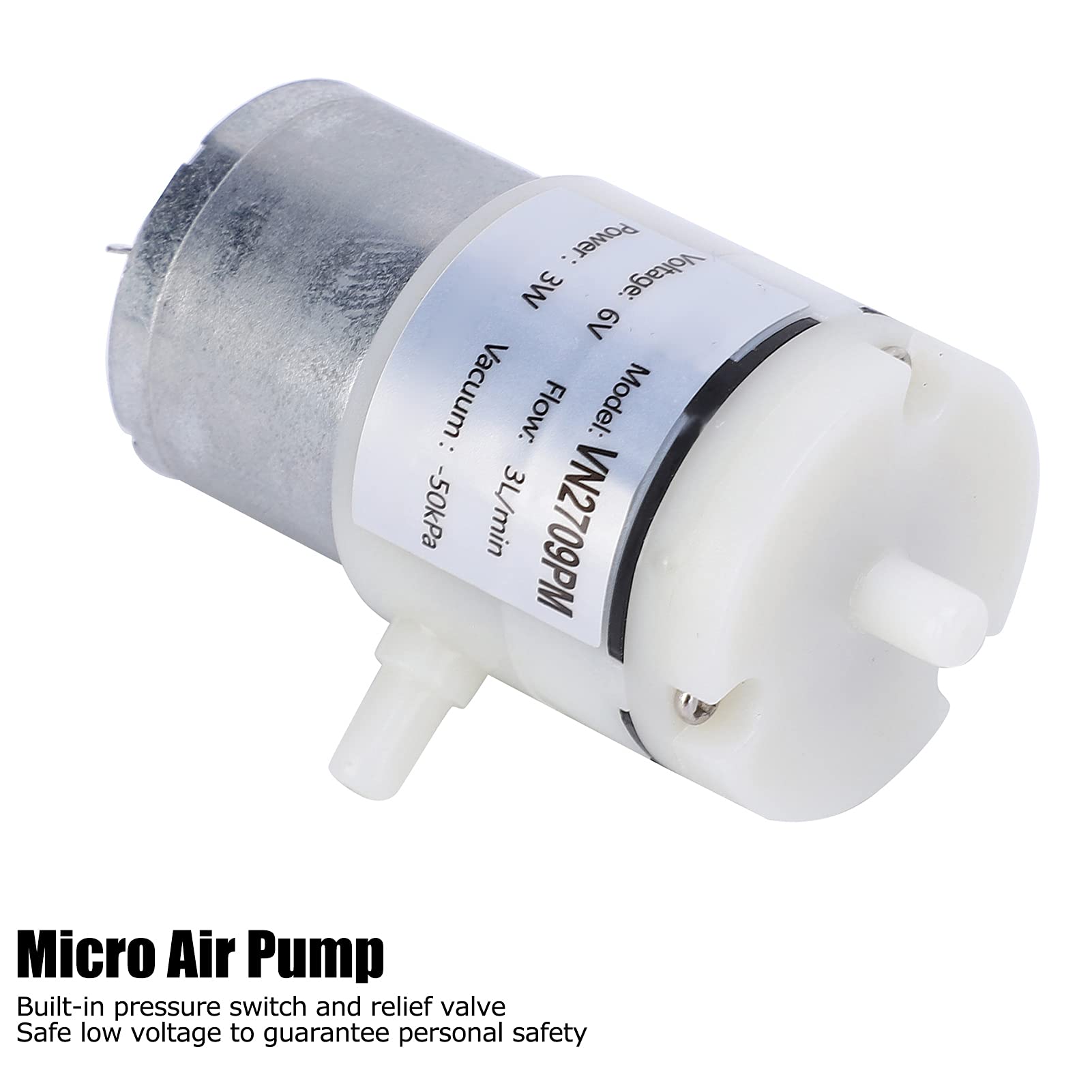 3Pcs DC 6V Diaphragm Pump Micro Noiseless Vacuum Pumping Machine with Mini Air Pump Ideal for Tunnel Ventilation and More