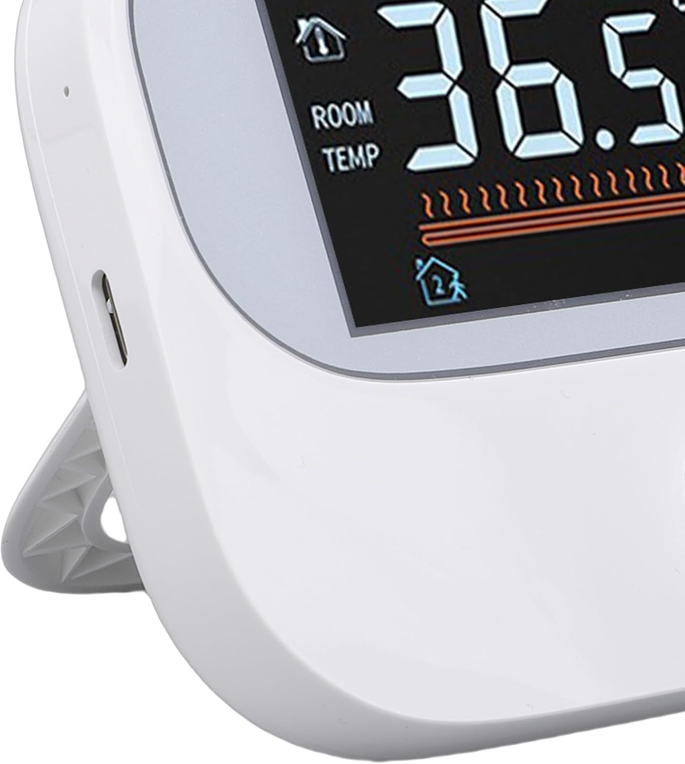 WALFRONT Boiler Thermostat, WiFi RF Programmable Room Temperature Controller with Rotating Knob Large Display Weather Humidity Detecting, for Home Office Hotel