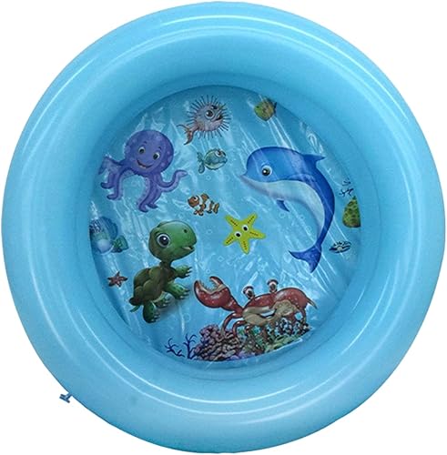 GRASARY Piscina inflable redonda para bebés, decoración de patrón de dibujos animados, PVC espesado, 2 anillos, piscina inflable para niños, azul disponible en Yaxa Colombia
