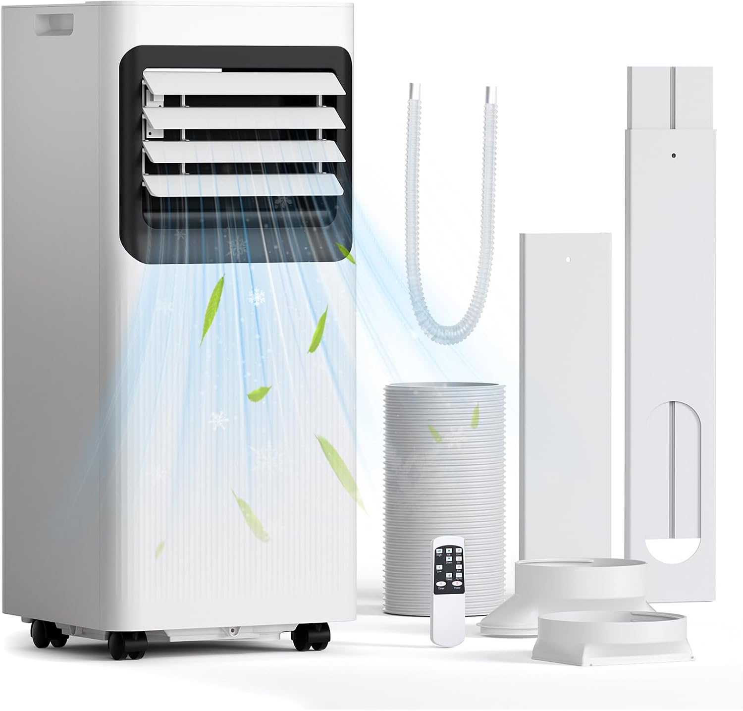 10000 BTU Portable Air Conditioner, 4-in-1 Cools 450 Sq.Ft, Quiet AC with Fan & Dehumidifier, LED Display, Remote, 24H Timer, Portable AC Units with Window Kit, for Bedroom/Office/Dorms