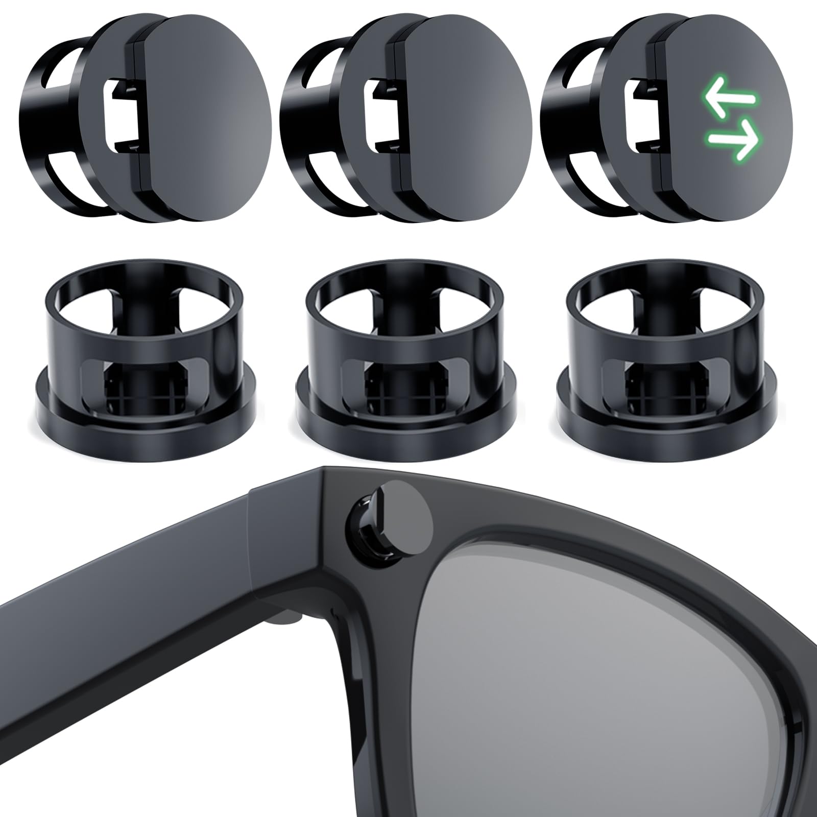 Bloccatore di luce a LED per occhiali Rayban Meta Smart, copertura regolabile per luce compatibile con Wayfarer, Skyler, Headliner, Oakley Meta HSTN, copertura leggera per flash Meta occhiali, nero