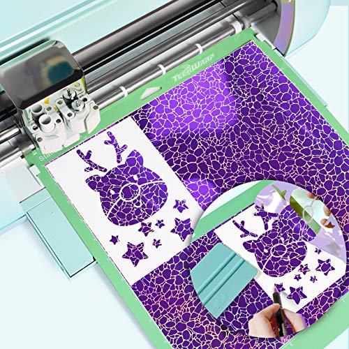 Vinyle holographique TECKWRAP feuille adhésive chrome pour machine de découpe scrapbooking