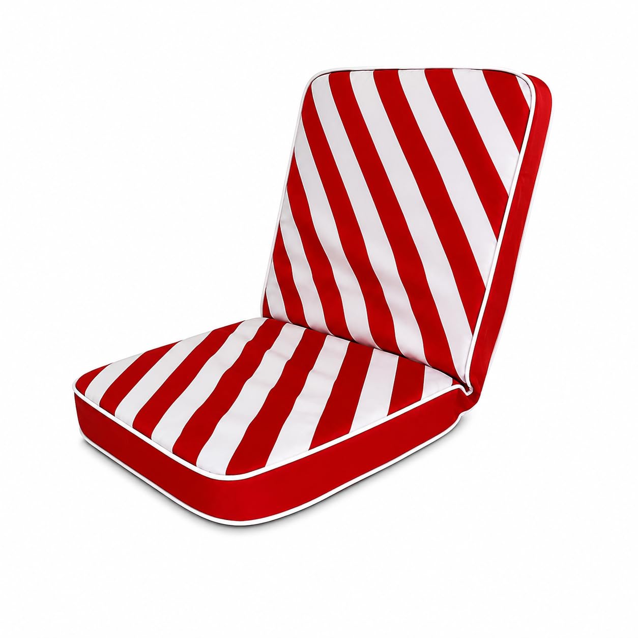Tepre London Recline5 Lounge Beach Chair, 5-Position Folding Reclining Chair with Padded Cushion for Beach, Garden & Camping (Red Riviera)