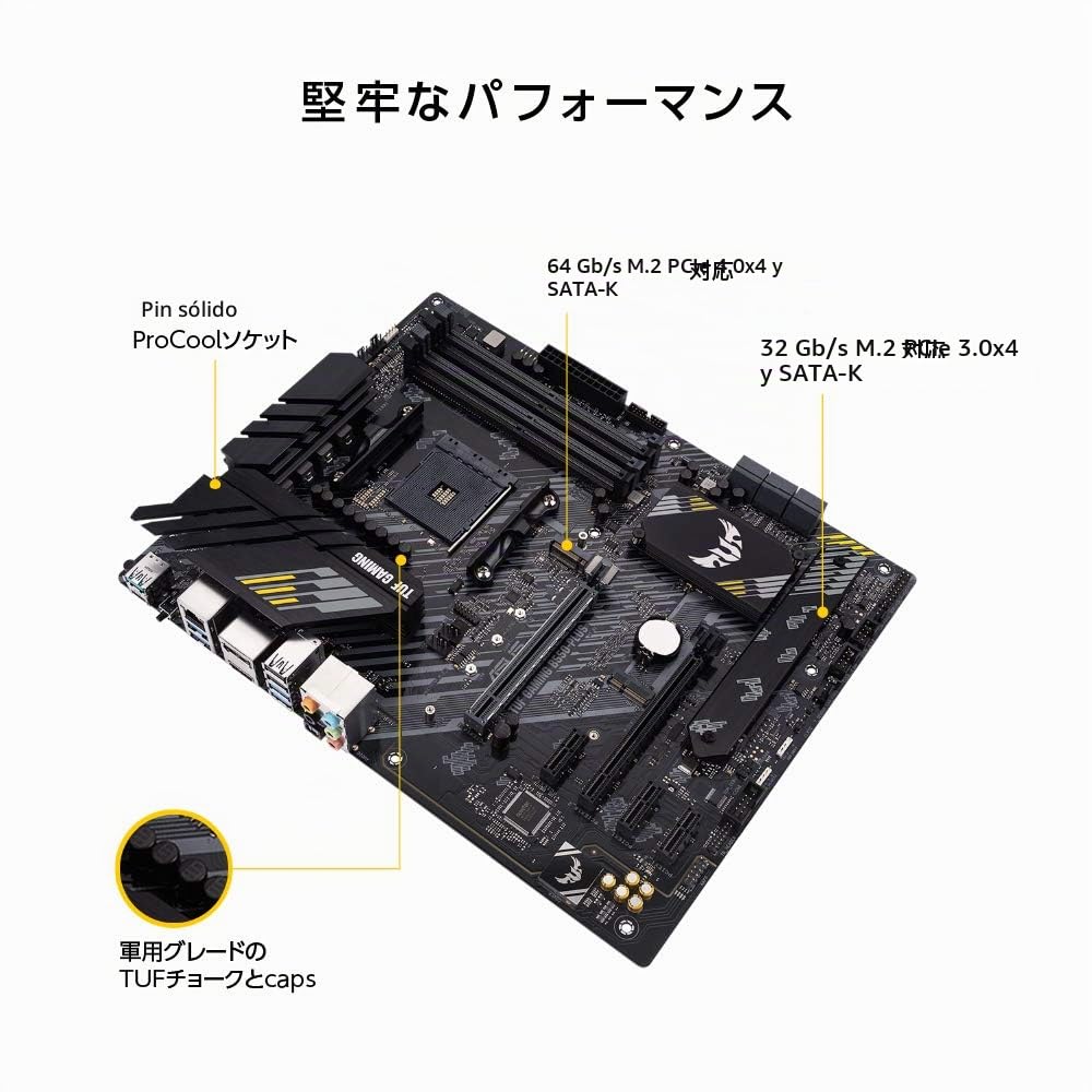 ASUS TUF Gaming B550-PLUS Placa Base Socket (PC) Factor de Forma AMD AM4 (Detalles) Chipset ATX Placa Base
