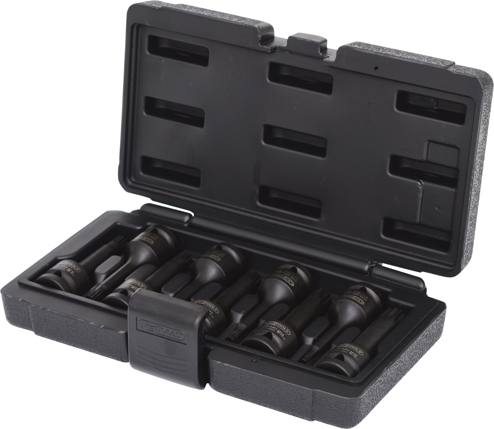 KS Tools 911.0944 Serie di Bussole per Avvitatori ad Impulsi per Viti XZN, 9 Pezzi, M4-M16, 1/2"