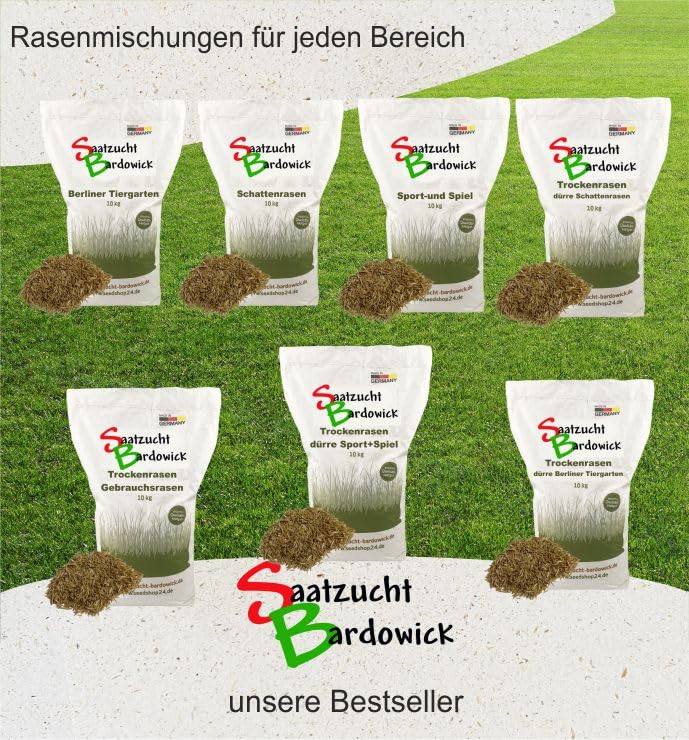 1-30 Kg Rasensamen Berliner Tiergarten Gebrauchsrasen - für trockene Standorte - Qualität zum fairen Preis (25 kg)