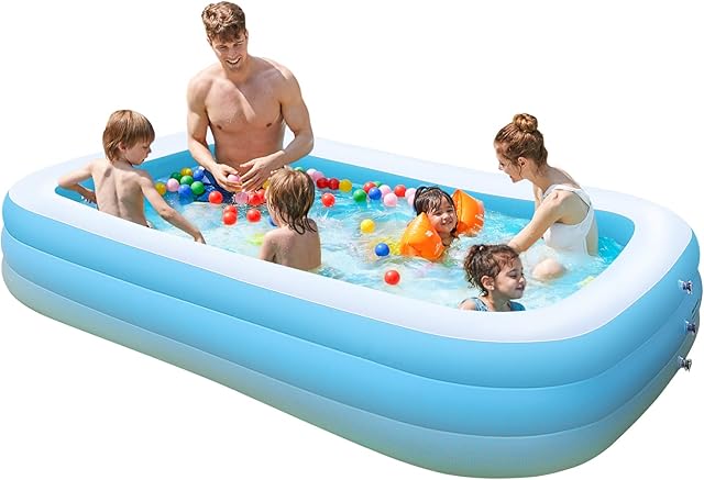 HOUSN Paddling Pool, Swimming Pool Inflatable Pool Toys Pool Swimming Pool Toys Paddling Pool Above Ground Pool for Backyard Indoor & Outdoor, Fast Set 118" X 72" X 20"