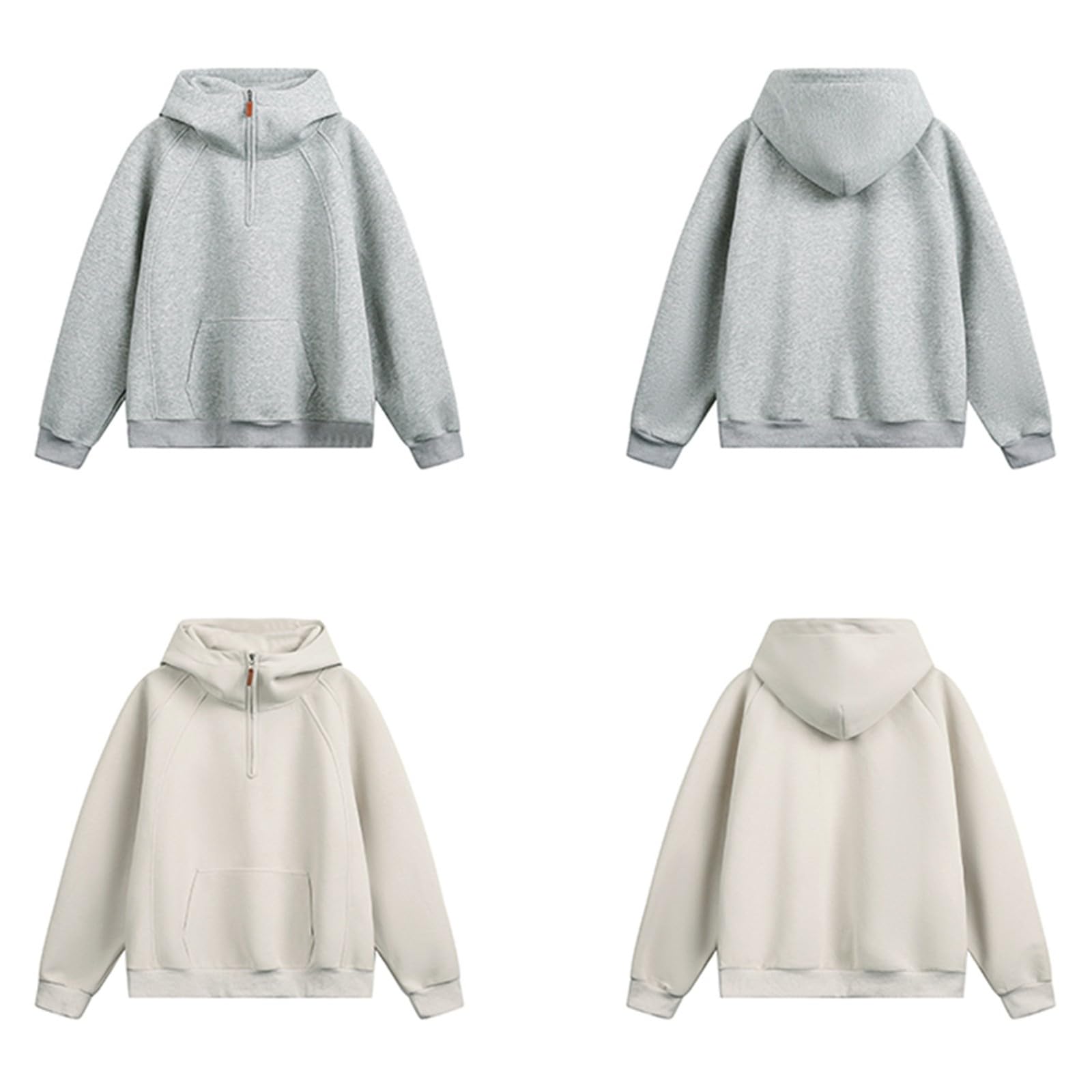Felpa con Cappuccio Pesante da Uomo con Mezza Zip, vestibilità Slim, Collo Alto, Giacca Casual per l'autunno, l'inverno e la Primavera, da Indossare Tutti i Giorni