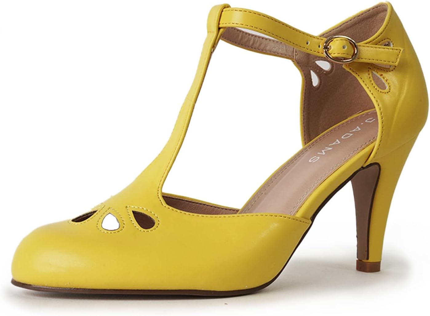 J. Adams Pepper Mary Janes - Vintage Cutout Low Kitten Heels Retro T Strap Pumps