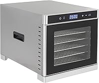 Vista 4 de Deshidratador de alimentos, 6 bandejas de acero inoxidable, máquina secadora de alimentos, deshidratador para alimentos y cecina, hierbas, verduras
