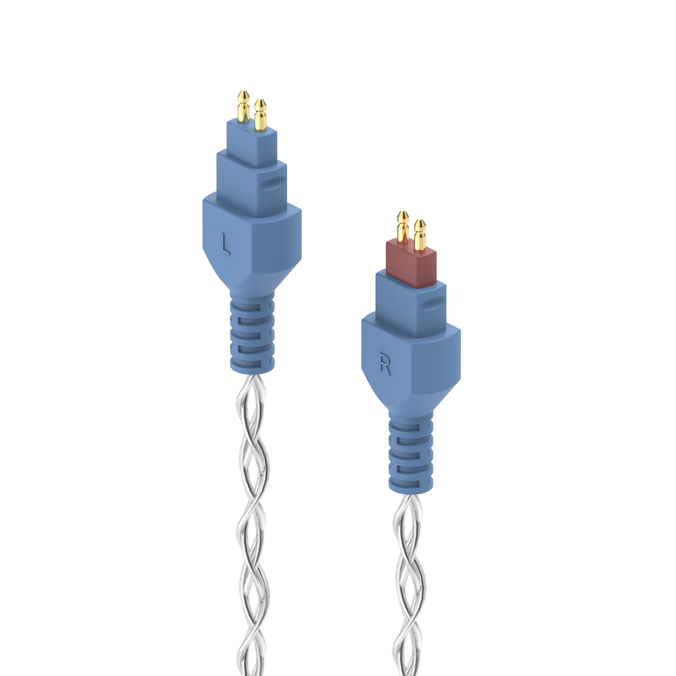 Dekoni Audio Sistema de cable modular Oversplit | Cable de repuesto para auriculares con cubierta trenzada de nailon azul o plata | Compatible con TS, Mini XLR y HD600 de 3,5 mm (HD600 de 2 pines