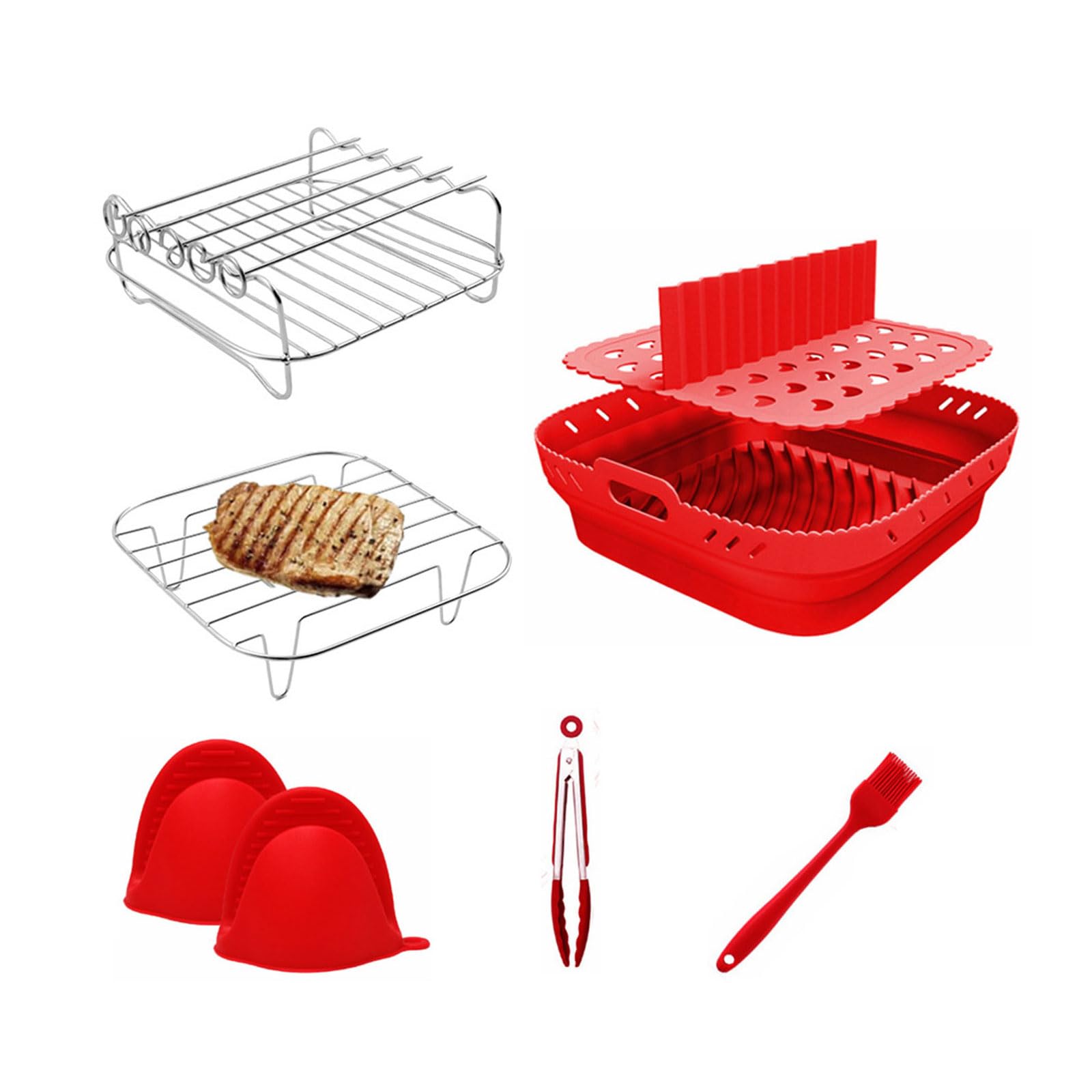 Friteuse à air comprimé plateau de cuisson en silicone et grillade barbecue