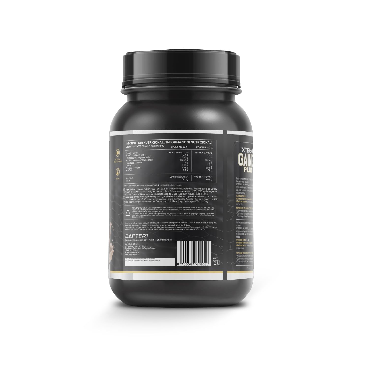 Healthy Fusion Extreme Gainer | Con Proteine del Siero del Latte, Magnesio, Farina d'avena e Maca | Aumentatore di peso | Pre e post-allenamento | Cioccolato 1,5kg