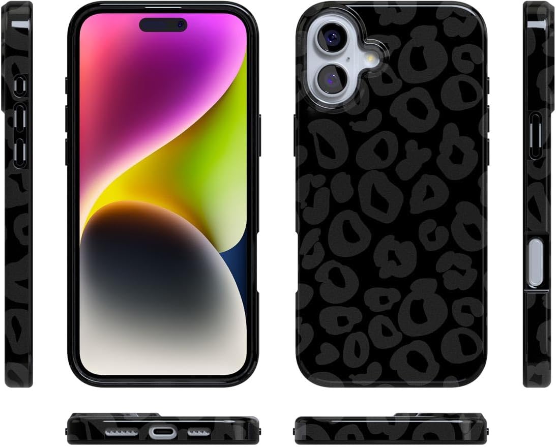 Casely iPhone 16 Case | Into the Wild | Black Leopard | Compatible with MagSafe | Classic Ultra Slim Design