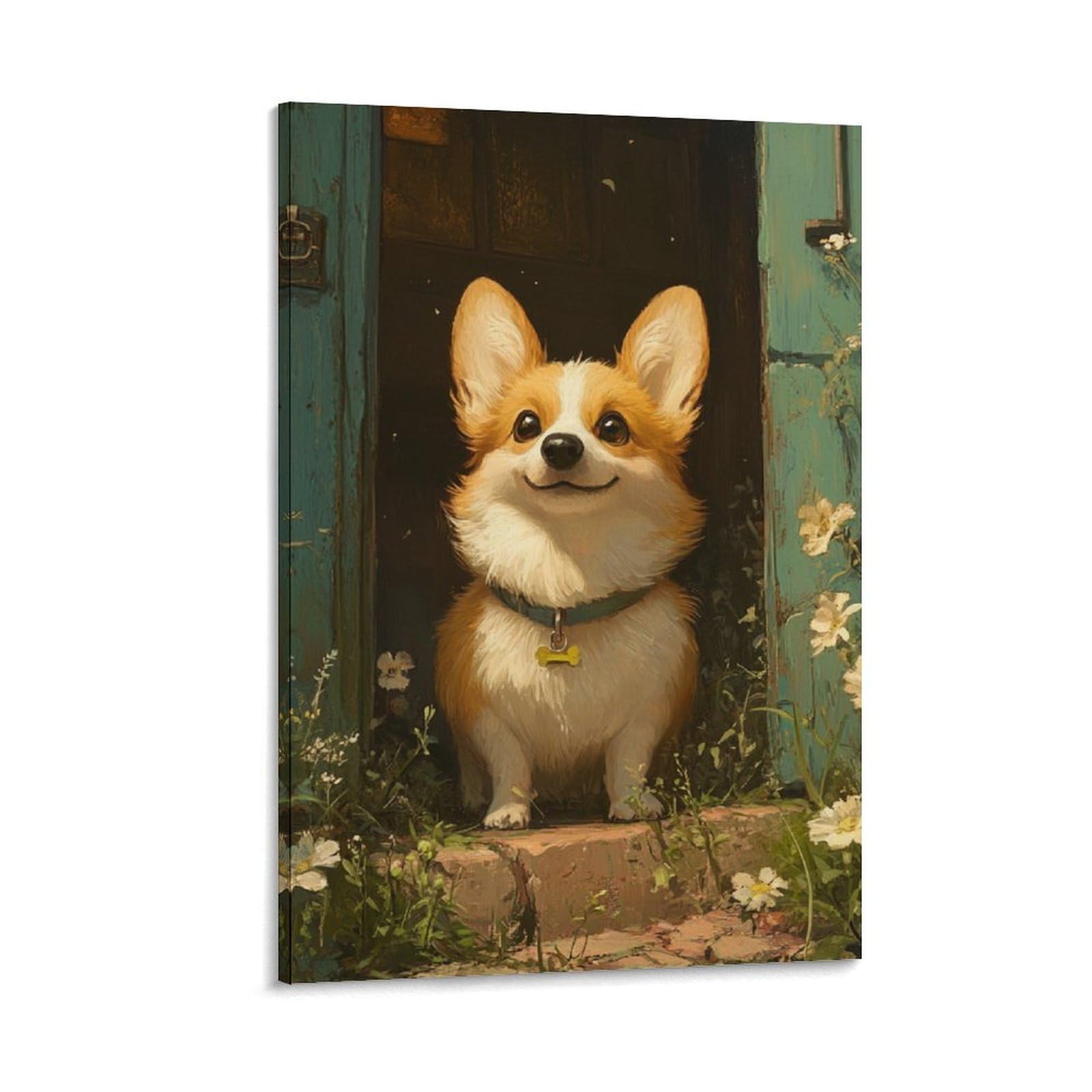 Tableau Corgi décoration murale maison image sur toile moderne 40x60 cm - 6