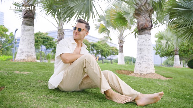 Pantaloni Lino Uomo Estate - Comodi E Larghi Con Vita Elastica, Ideali Per Spiaggia E Yoga - Foto 10