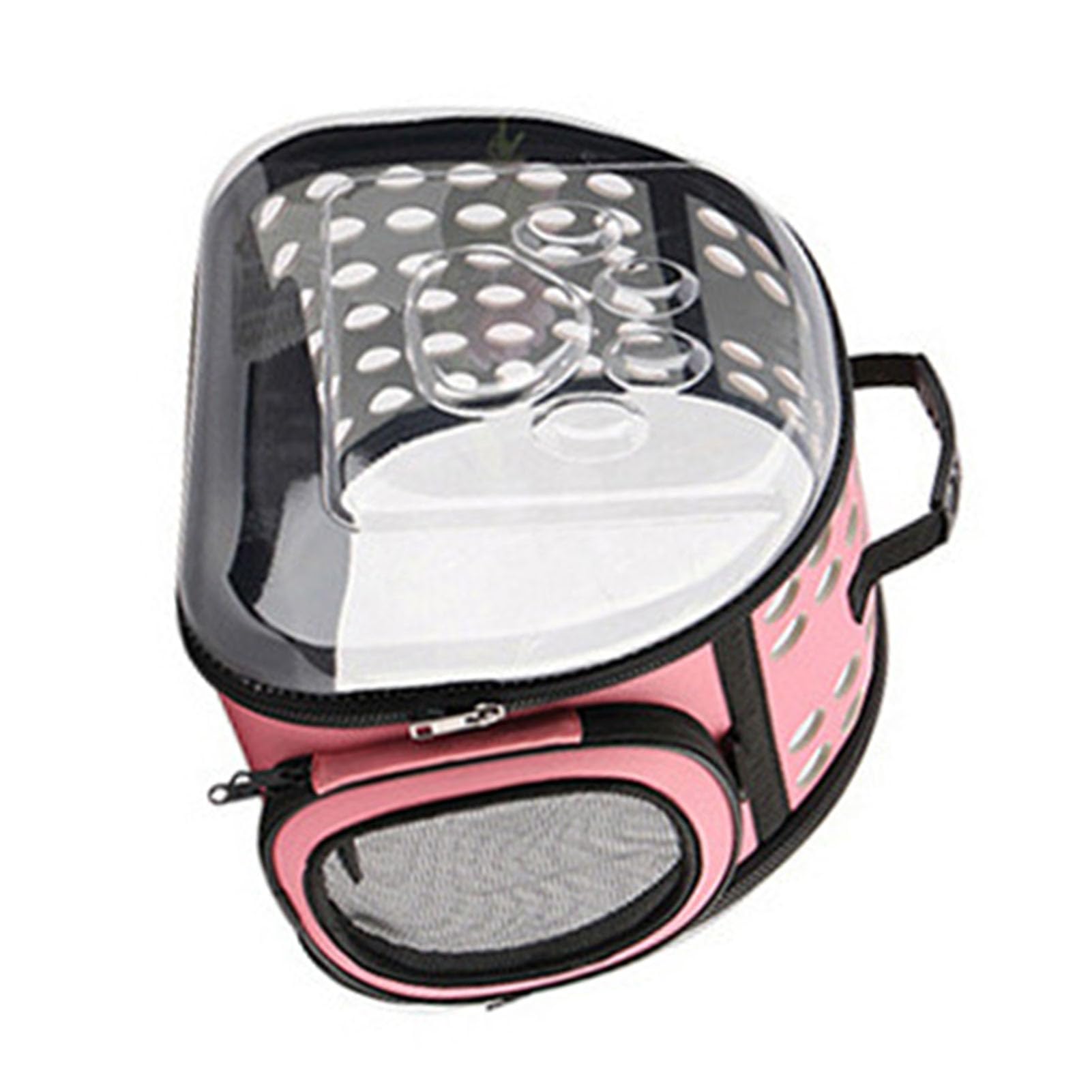Transportín Transparente para Gatos, Mochila Transparente para Mascotas, Transportador de Viaje Plegable para Perros Pequeños, Gatos, Conejos, con Interior Espacioso y Cómodo,