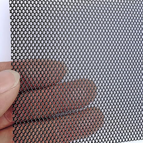 Image of Silver Universal 40 inchx13 inch Car Grill Mesh - Aluminum Alloy Automotive Grille Insert Bumper Rhombic Hole (Black 2x3mm)