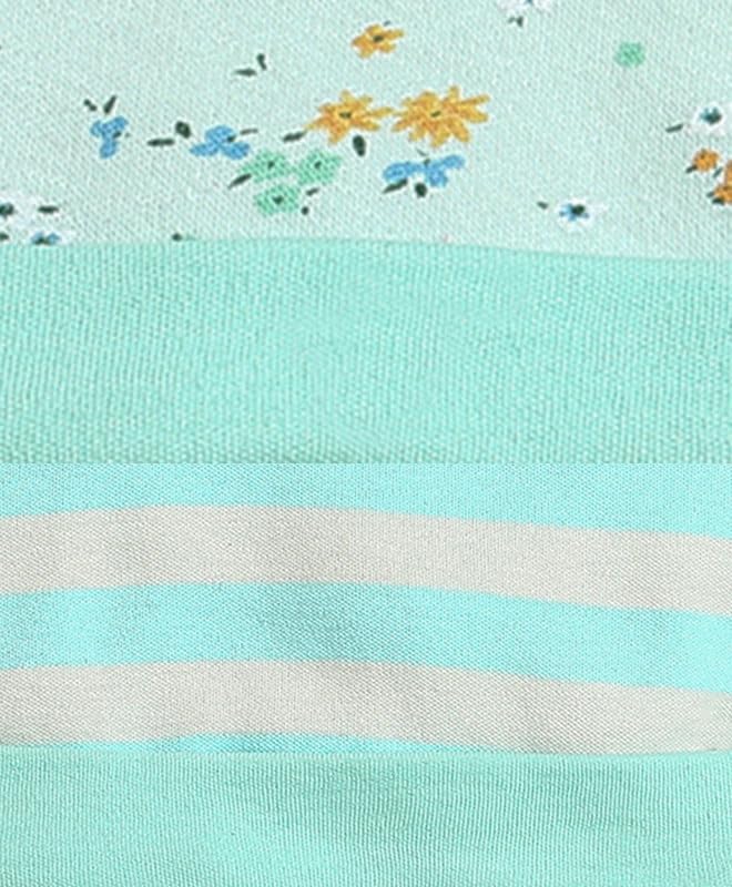 Image of BUMZEE Mint & Multi Baby Girls Ear Flap Tying Cap Pack of 2 (Peb10083)