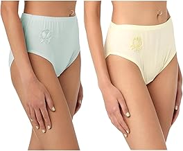 دهب طقم بانتي مرتفع الخصر باستك للنساء مكون من قطعتين، قطن