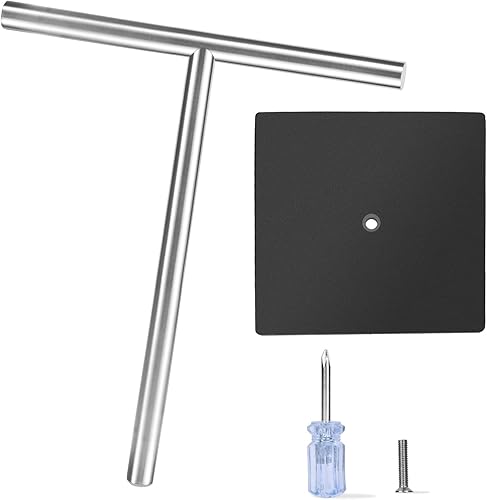 Miniatura 7 de Mutclord Toallero de mano cuadrado en forma de T, toallero de mano independiente para encimeras de baño o cocina, con acabado cepillado de acero