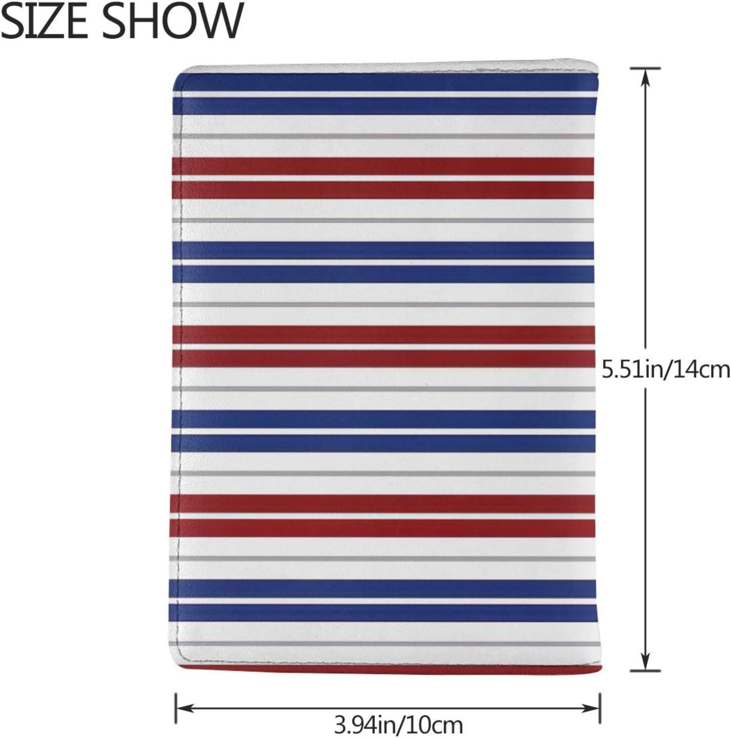 Red Blue White Gray Stripes Print Passport Holder, Cute Passport Cover, Travel Wallet With Credit Card Slots Passport Wallet Waterproof Documents Organizer