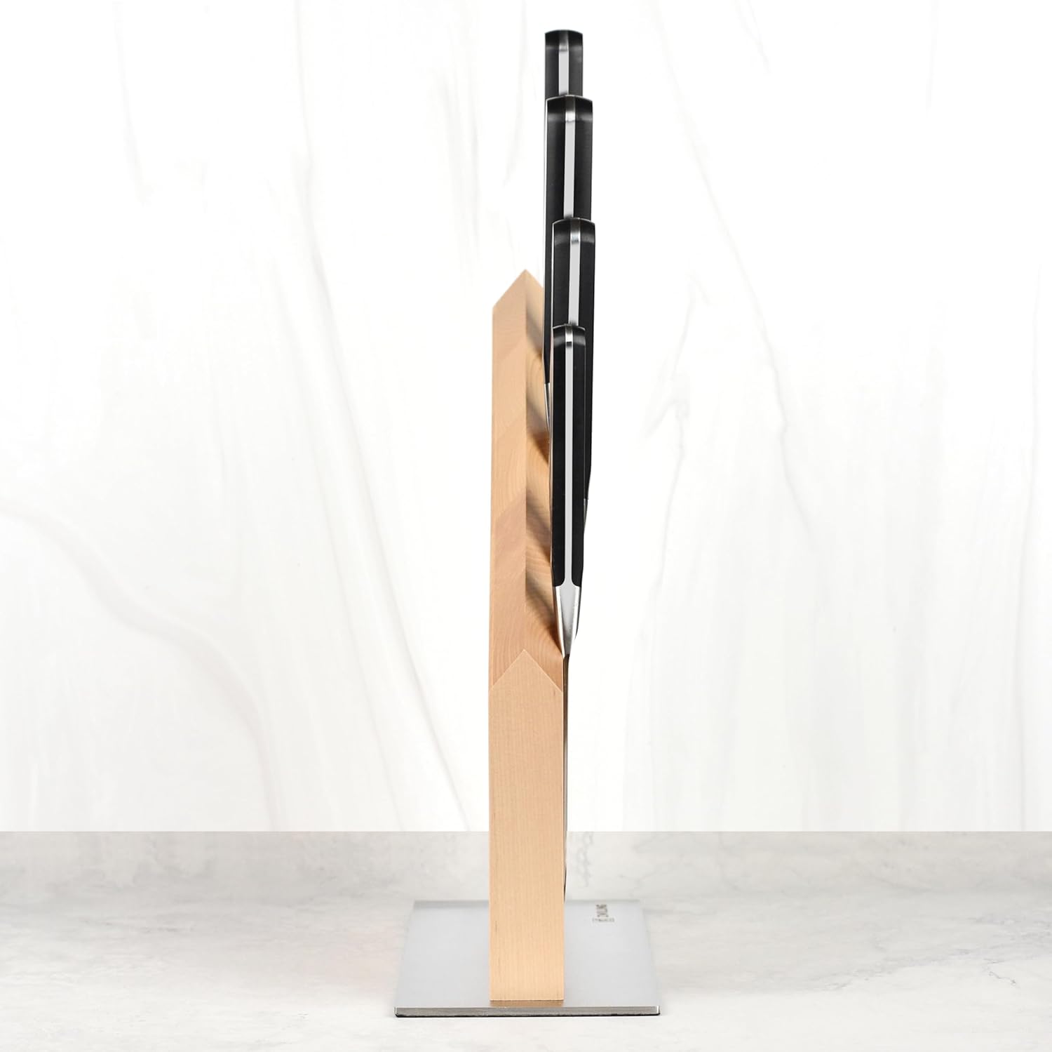 ZWILLING Pro Magnetic Knife Block Set - Made in Germany - 5 Piece, Birchwood Block