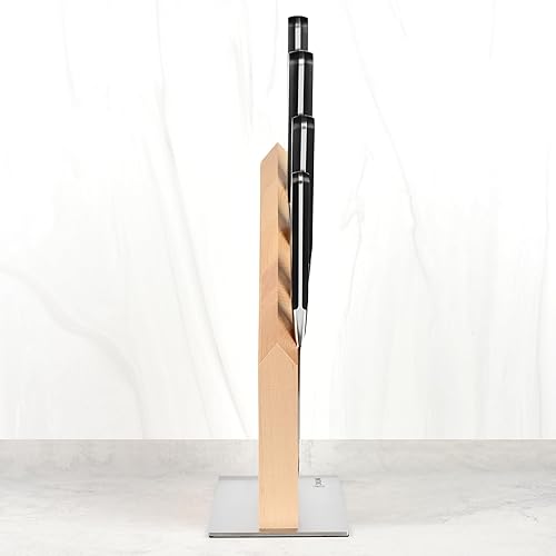 Miniatura 5 de ZWILLING Juego de bloques magnéticos Pro para cuchillos, fabricado en Alemania, 5 piezas, bloque de madera de abedul