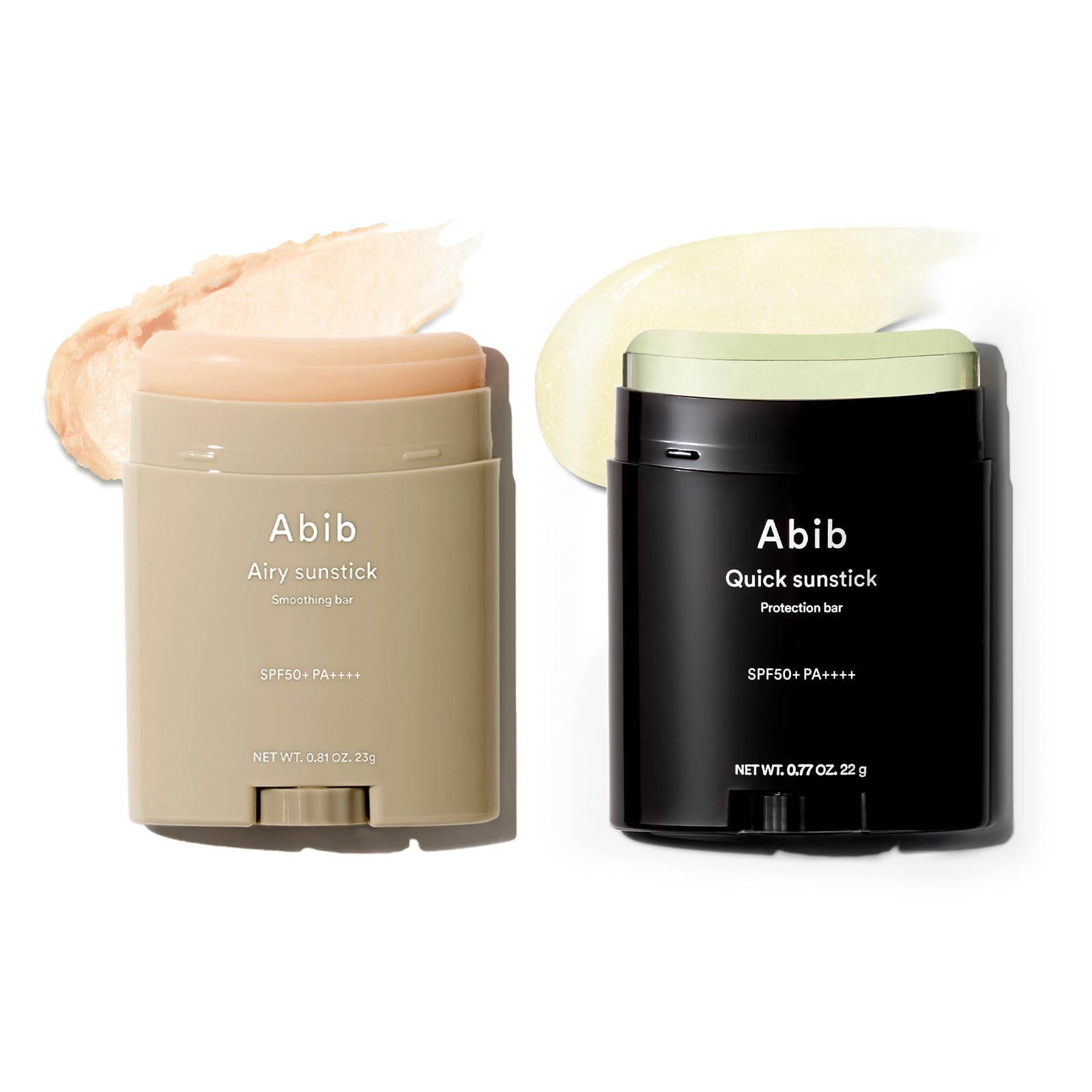 Abib Quick & Airy Sunstick Duo: SPF50+ Broad Spectrum Sunscreen Stick, Glowy & Semi-Matte Finish, No White Cast, Korean Sunscreen for All Skin Types, 2 Count