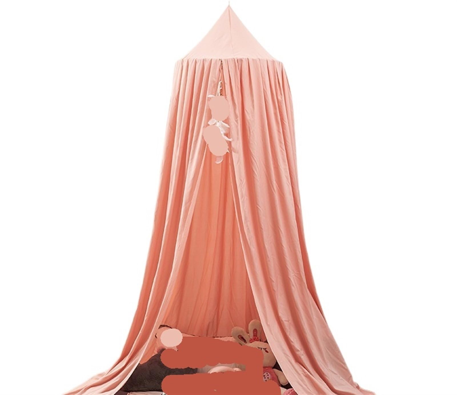 LSNNMU Soft Bed Canopy Kids Mosquito Net Girls Princess Hanging Dome Tent With Hook Sticker Room Decor For Bedrooms Reading Corners For Bed(Beige pink)