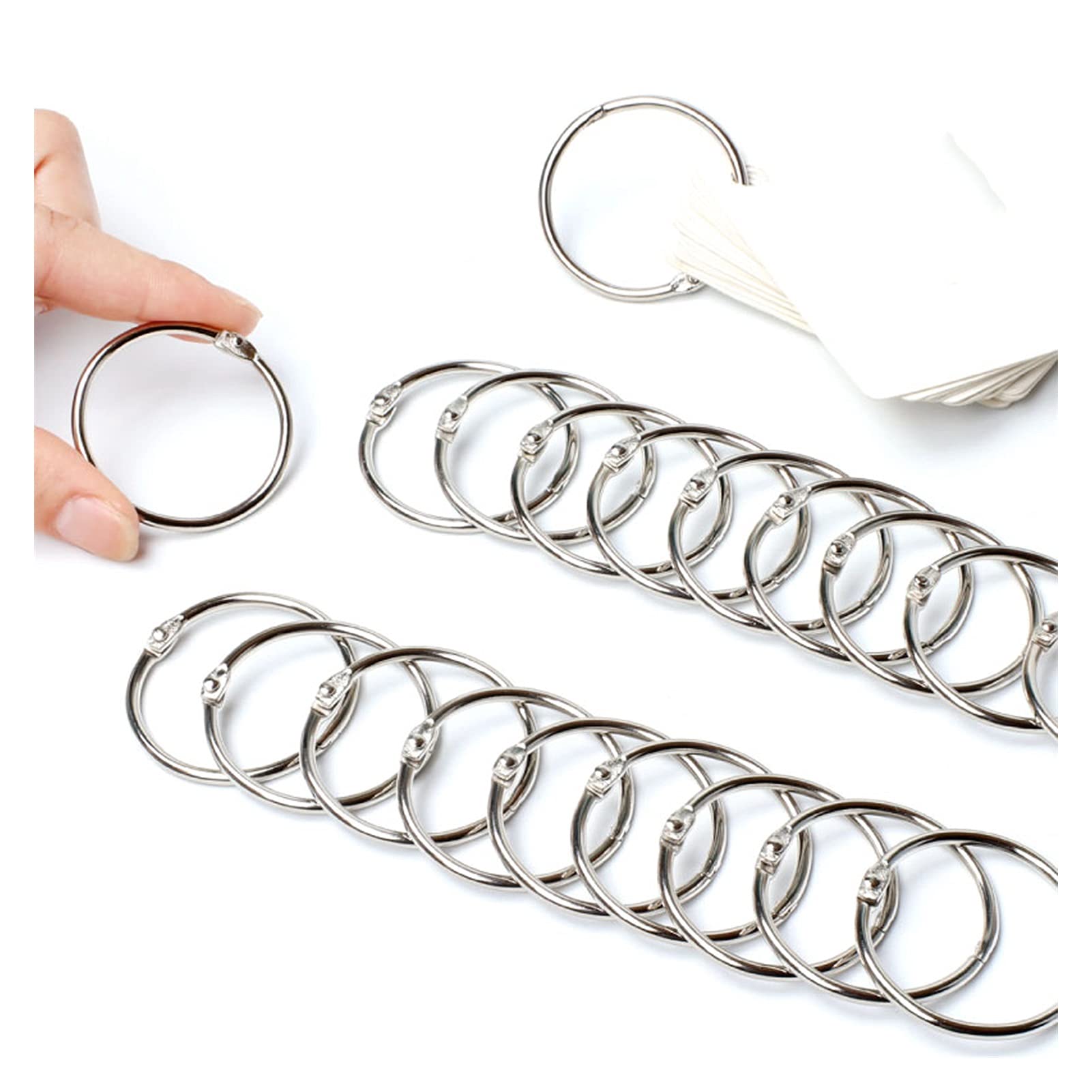 Vorhangringe 40 STÜCKE Duschvorhangringe Metallvorhang Schiebeösen Ringe Ösenöffnbarer Hakenring Geeignet für Gardinenstange (Silber) Duschvorhangringe (Größe: 1,5 Zoll) (2,0 Zoll) (2,0 Zoll)