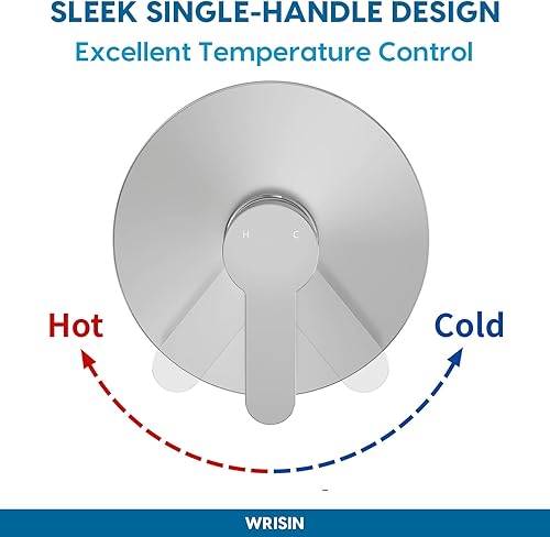 Miniatura 7 de WRISIN Juego de grifo de ducha para bañera con válvula, cabezal de ducha y mango, válvula de ducha y kit de molduras con cabezal de ducha Rian de