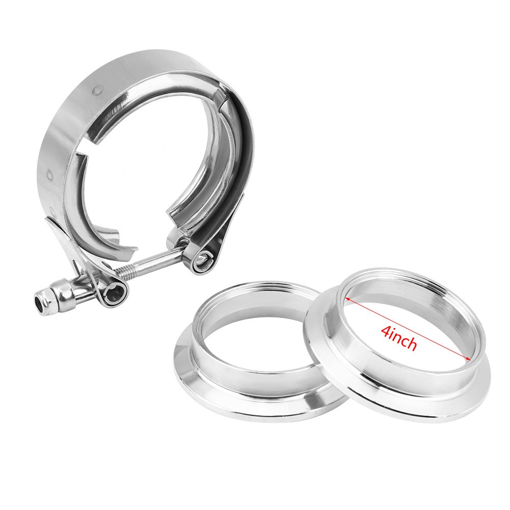 V Band Flangia, V Band Morsetto kit, Kit flangia a V per tubo di scarico turbo in acciaio inox (4 pollici)
