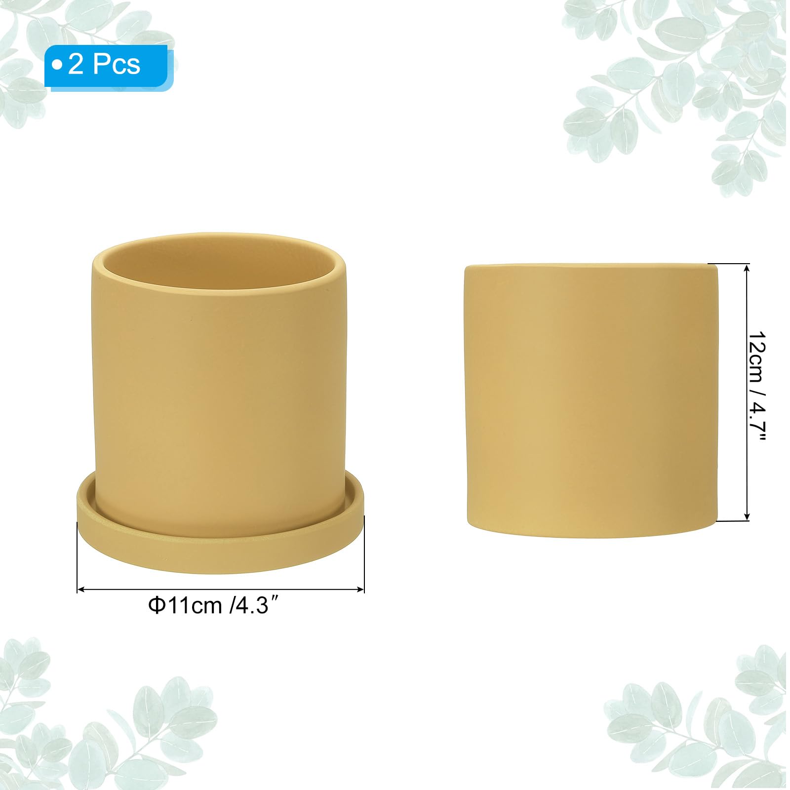 PATIKIL 4.3 Inch Ceramic Plant Pots - Image 2